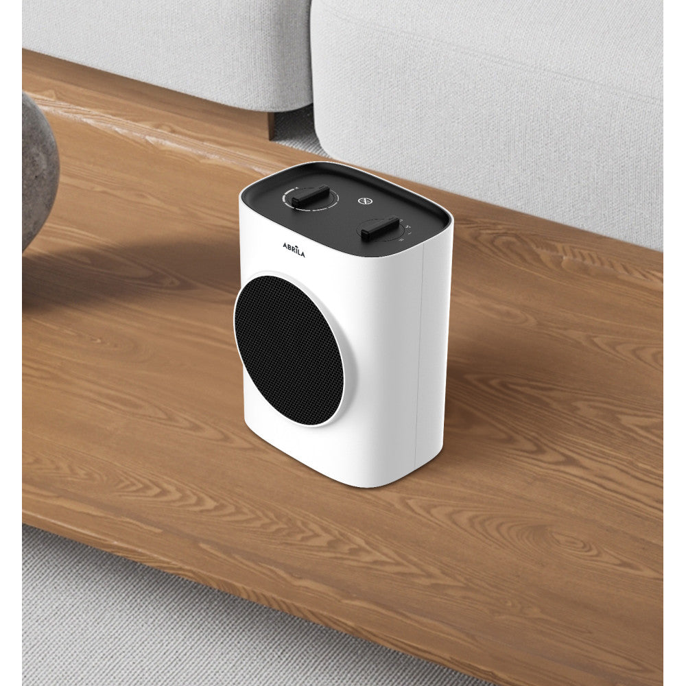 Termoventilador cerámico Chipre fabricado en ABS color blanco y negro