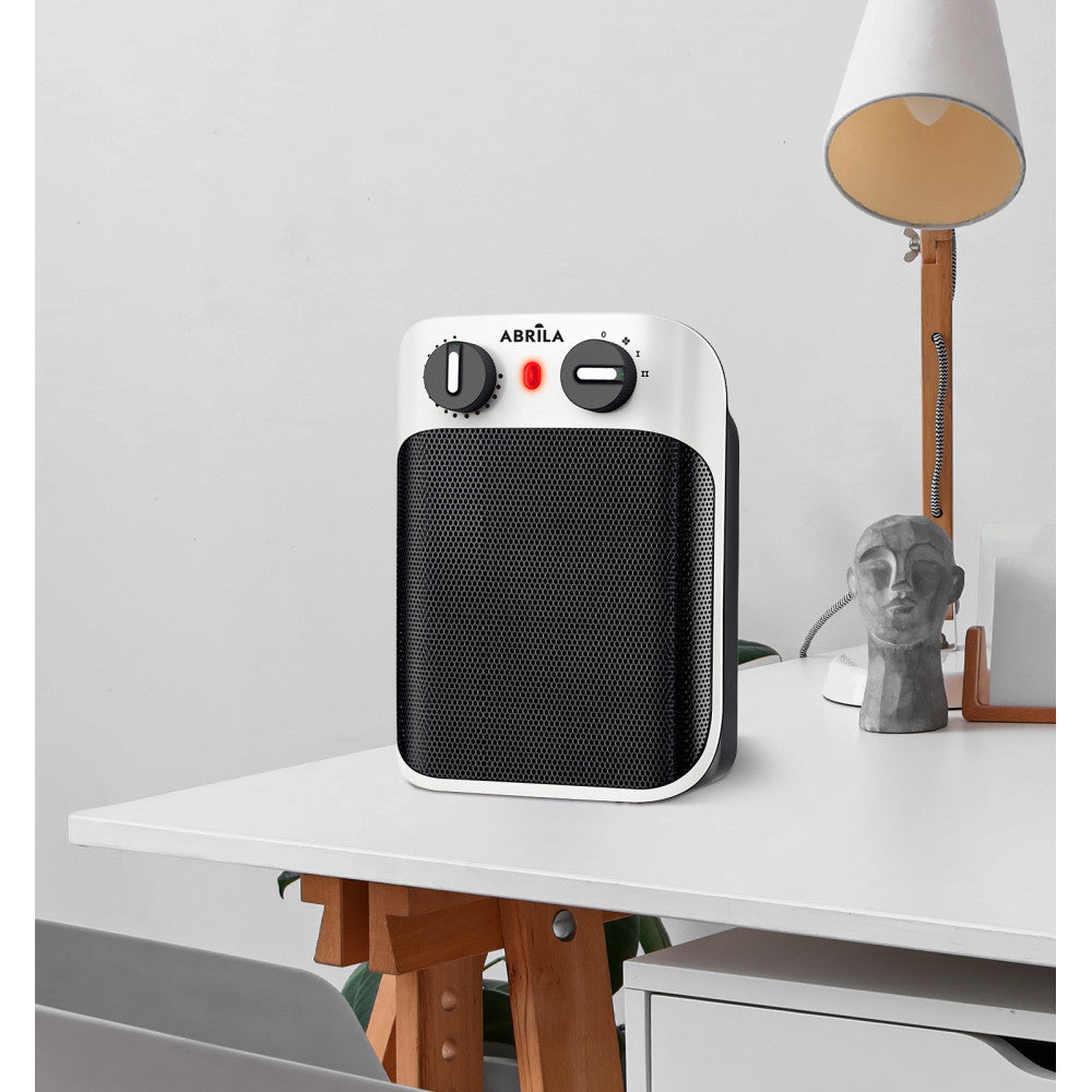 Termoventilador cerámico Libia fabricado en ABS color blanco y negro