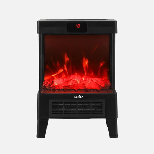 Termoventilador Cerámico PTC Frisco 1800W Negro Efecto Llama Fabrilamp - Vista frontal principal en fondo blanco | LuzGurú