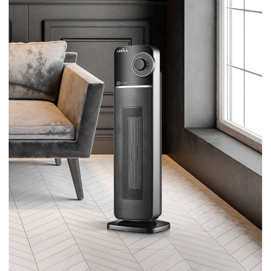 Termoventilador Bequia fabricado en Policarbonato color Negro/Plata