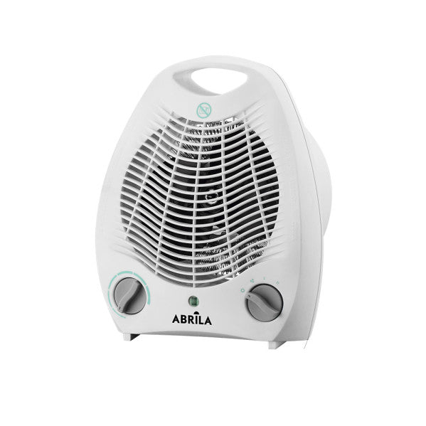 Termoventilador eléctrico Candil 2000W blanco de Fabrilamp, con termostato regulable y sistema de seguridad.