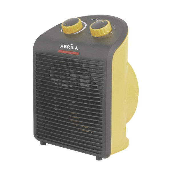 Termoventilador eléctrico Croacia 2000W amarillo/negro de Fabrilamp, vista frontal.