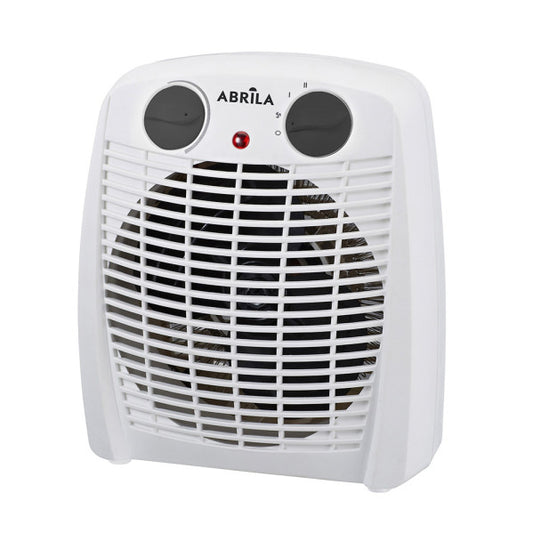 Termoventilador eléctrico Gambia 2000W blanco/negro de Fabrilamp, con dos potencias y tres funciones, protección contra sobrecalentamiento y luz indicadora.