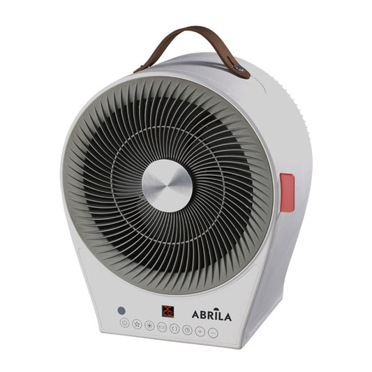 Termoventilador eléctrico Maraja 2000W de Fabrilamp, blanco y gris, con display y temporizador. luzguru.com