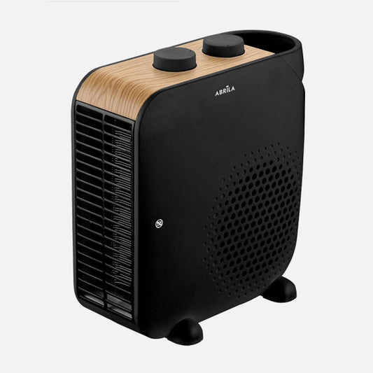 Termoventilador Eléctrico Trail 2000 W Negro/Haya Fabrilamp - Vista frontal principal en fondo blanco | LuzGurú