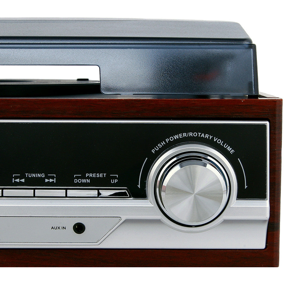 Elegante tocadiscos vintage ideal para salón o sala de estar