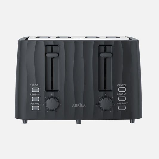 Tostador de Pan Ficus 1860 W 4 Ranuras Negro Fabrilamp - Vista frontal principal en fondo blanco | LuzGurú
