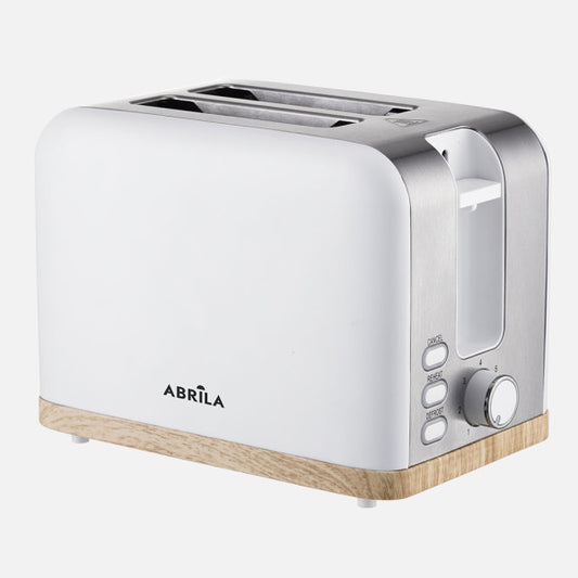 Tostador de Pan Thaler 930 W 2 Ranuras Blanco/Haya/Plata Fabrilamp - Vista frontal principal en fondo blanco | LuzGurú