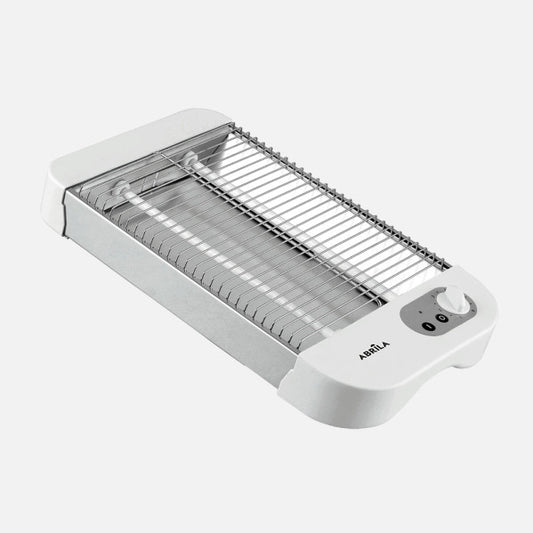 Tostador Horizontal Cueto 600 W Blanco 2 Tubos de Cuarzo Fabrilamp - Vista frontal principal en fondo blanco | LuzGurú