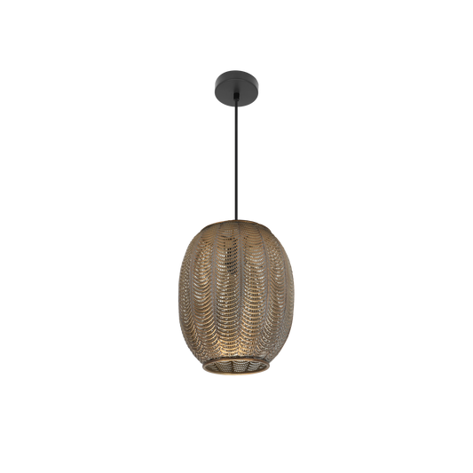 Colgante Moderno Trikala Negro/Cuero Envejecido – vista principal · Ref. 223493029