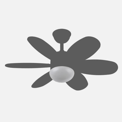 Tulipa para Ventilador de Techo Alves y Sofía 9 cm Blanco Fabrilamp encendida con proyección de luz y ambiente | LuzGurú