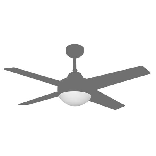Pantalla Tulipa Ventilador Eolo Blanco Cristal Fabrilamp - Vista frontal principal en fondo blanco | LuzGurú