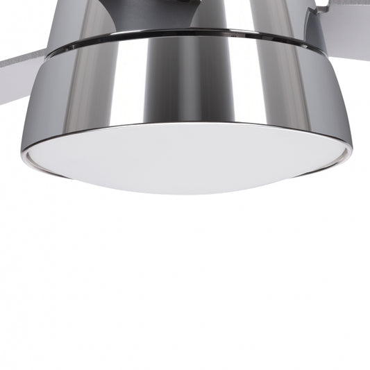 Tulipa Ventilador Iseran Cromo Cristal Fabrilamp - Vista frontal principal en fondo blanco | LuzGurú