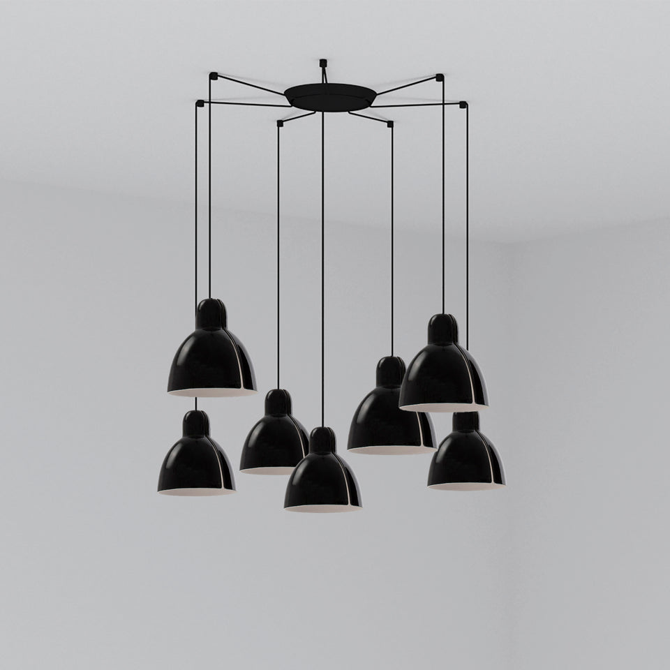 Modelo 3D interactivo y realidad aumentada de Lámpara Colgante VENICE 200 20 cm 7 luces E27 LED 15W FARO