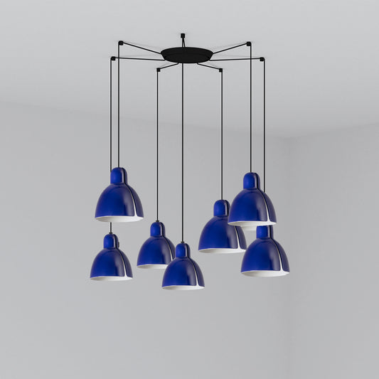 Colgante Moderno 6437 Azul cobalto – vista principal · Ref. 64255-128-7L
