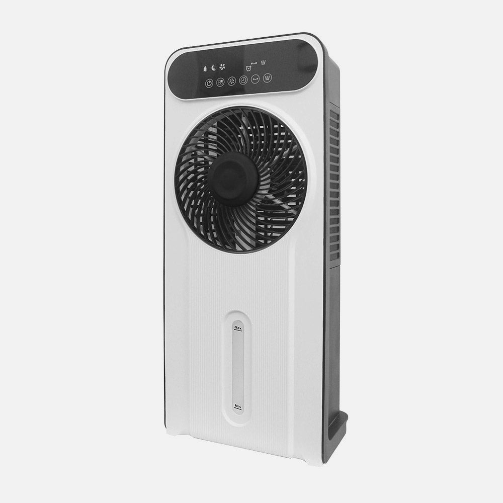 Ventilador de pie Opium fabricado en metal y ABS color blanco/negro