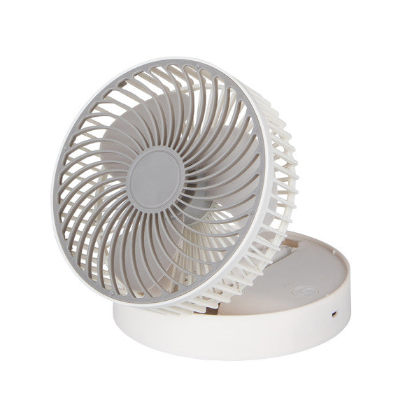 Ventilador Inalámbrico DC Portátil Jerico Blanco/Gris - Ventilador plegado