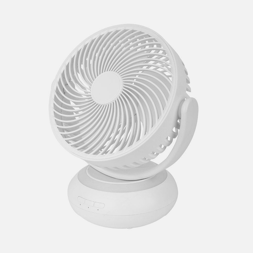Elegante ventilador blanco ideal para tu escritorio