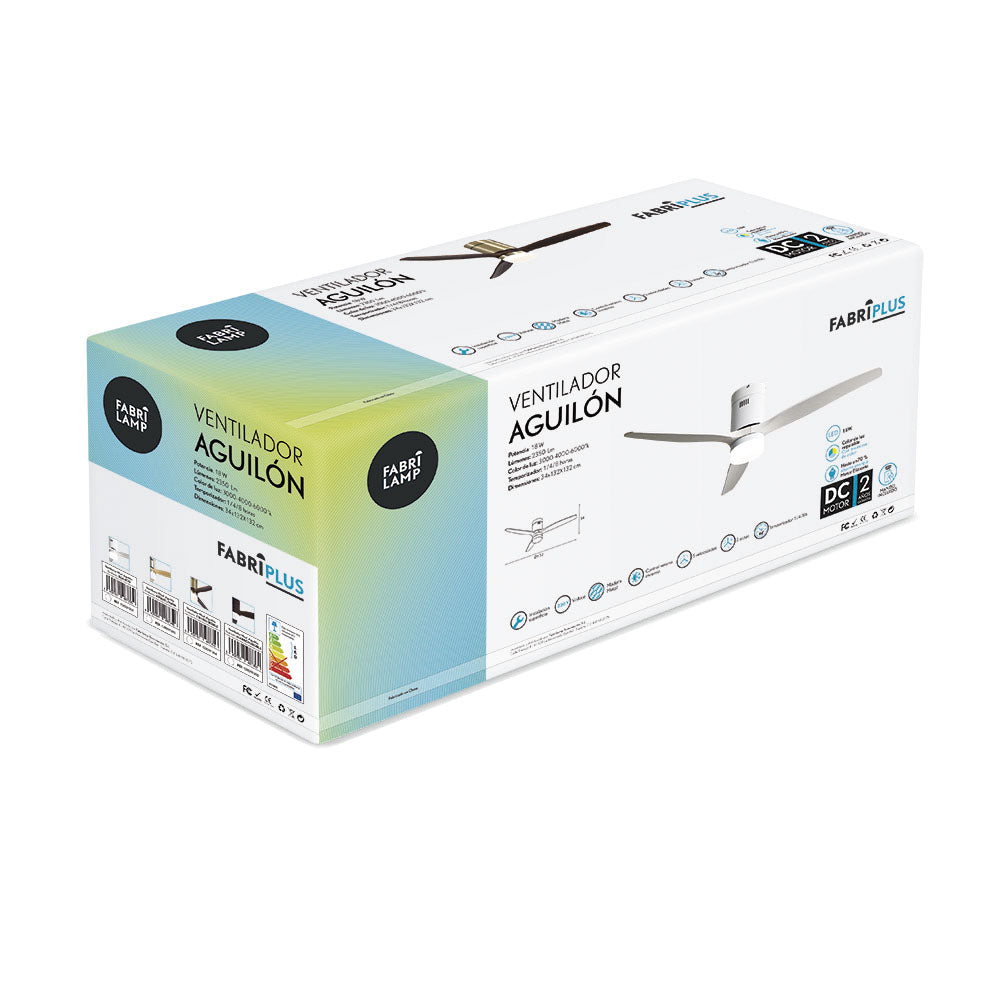 Ventilador de techo LED con motor DC silencioso y bajo consumo