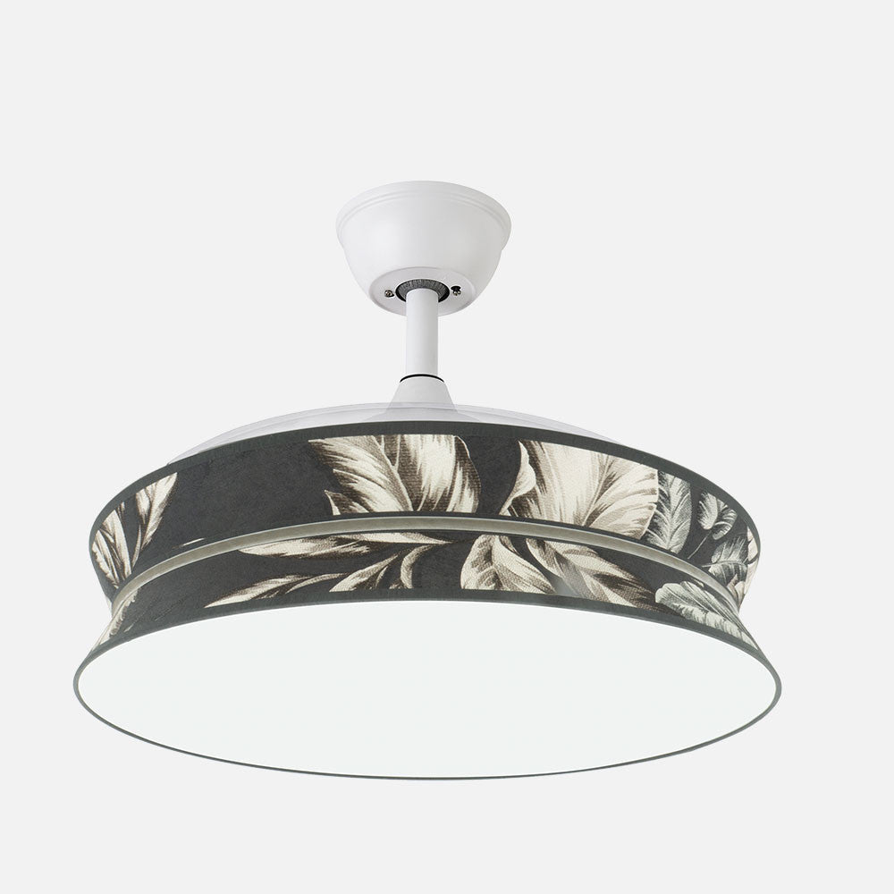 Ventilador Decor fabricado en metal color Blanco/Estampado Oscuro