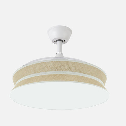 Ventilador Decor fabricado en Metal, ABS, Textil y Policarbonato color Blanco/Natural