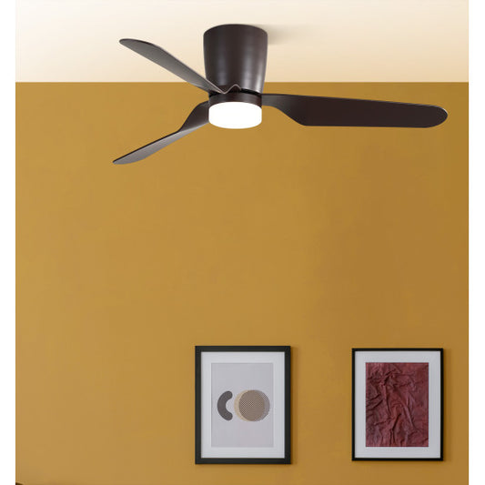 Ventilador de Techo con Luz LED Kochi 132 cm Marrón Fabrilamp - Vista frontal principal en fondo blanco | LuzGurú