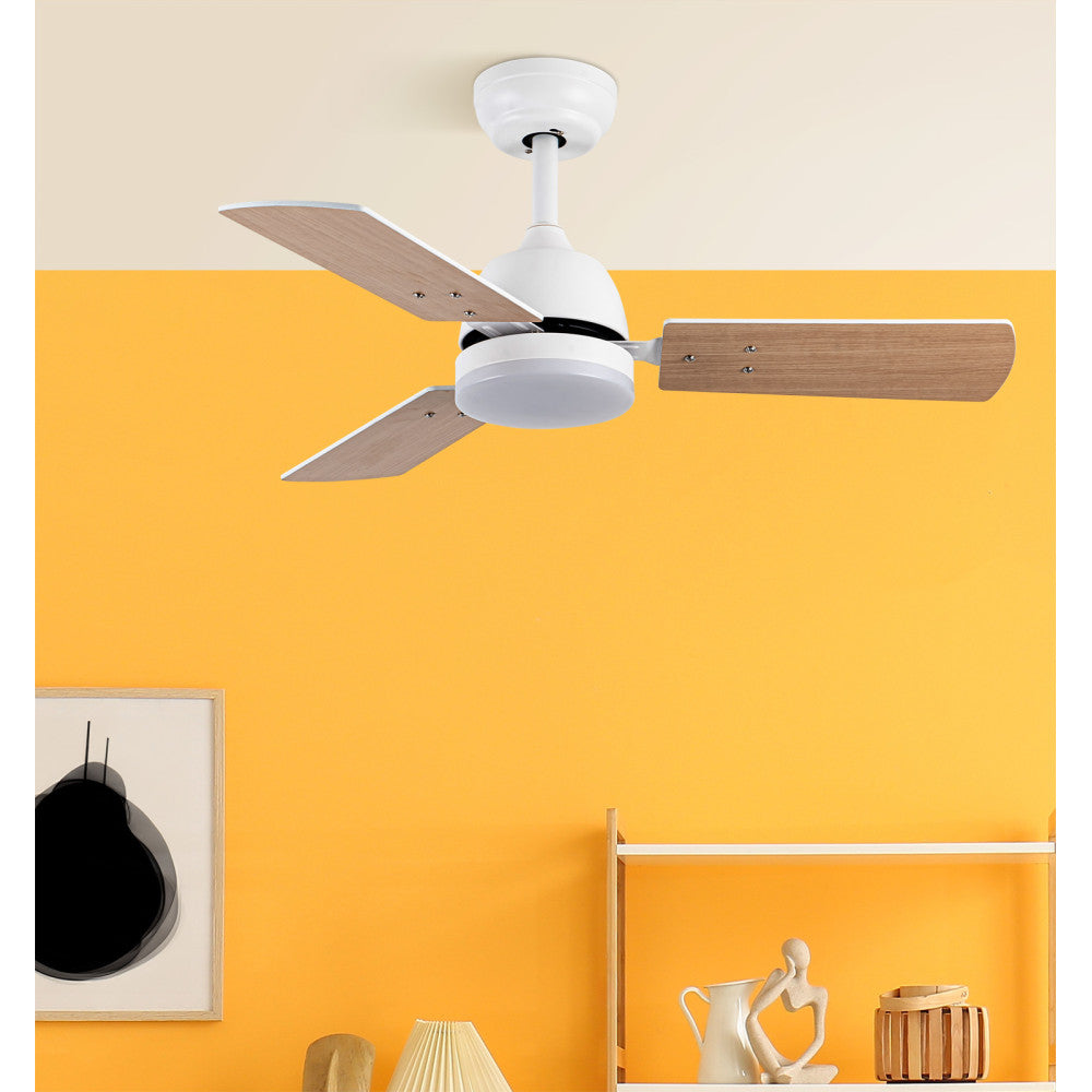 Ventilador silencioso con luz LED ideal para dormitorio