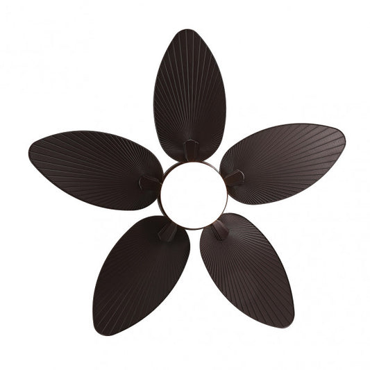 Detalles del Ventilador de Techo Fabrilamp/Abrila BORASCO (Ref. 173191502) marrón: 5 aspas, 6 velocidades, luz LED regulable (3000-6000K), 2950 lúmenes, mando a distancia con temporizador y memoria.  Luzgurú.
