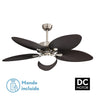 Ventilador Borasco fabricado en Metal color Níquel y aspas Marrón