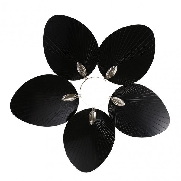 Ventilador de Techo con Luz LED Chaw 132 cm Níquel y Negro Fabrilamp encendida con proyección de luz y ambiente | LuzGurú