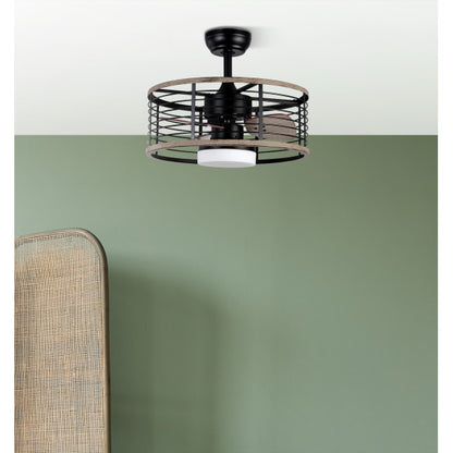 Ventilador de Techo con Luz Pella 50 cm Negro y Madera Fabrilamp - imagen 4 | Fabrilamp / Abrila
