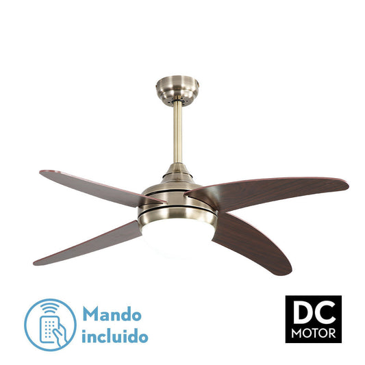 Ventilador de techo Klod Fabrilamp / Abrila cuero y cerezo 173692436