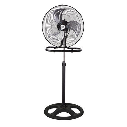 Vista lateral del ventilador de pie RECIO ideal para salones y espacios interiores domésticos