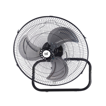 Ventilador 3 en 1 Recio Negro 50 cm 70W Aluminio Plata Fabrilamp encendida con proyección de luz y ambiente | LuzGurú