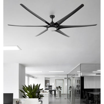 Ventilador techo MONCAYO DC 254cm 6 aspas negro Fabrilamp con LED integrado 3 temperaturas