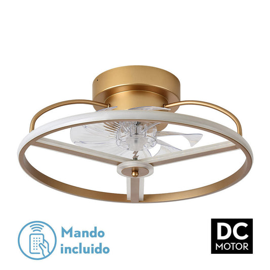 Ventilador Techo Bora Dorado Fabrilamp / Abrila SKU 182791329 con iluminación LED integrada