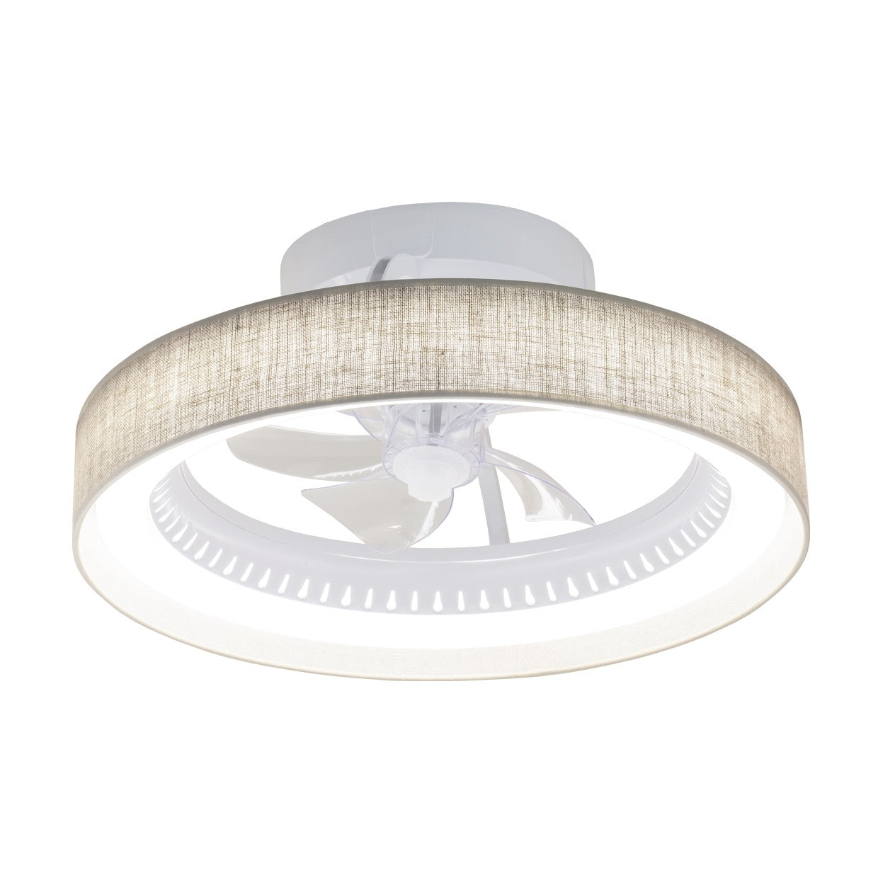Ventilador de Techo Arco Lino Tostado 50cm AJP / Alemar con luz LED integrada