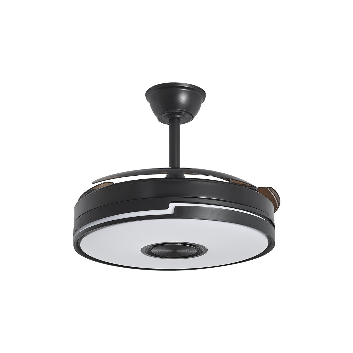 Ventilador Auron Negro en un ambiente moderno, mostrando su diseño elegante y funcional