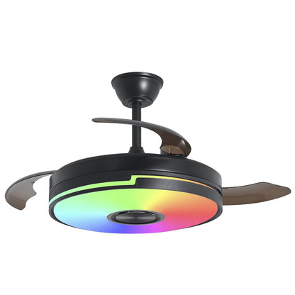 Ventilador de Techo Retráctil Auron Negro AJP / Alemar con luz LED y aspas cerradas