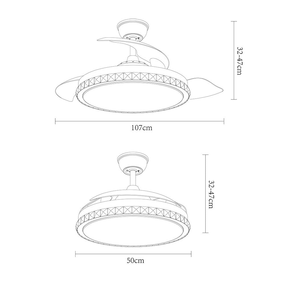 Ventilador de techo con motor DC silencioso y 6 velocidades