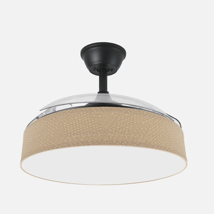 Ventilador Boga fabricado en metal color negro/beis con aspas de ABS