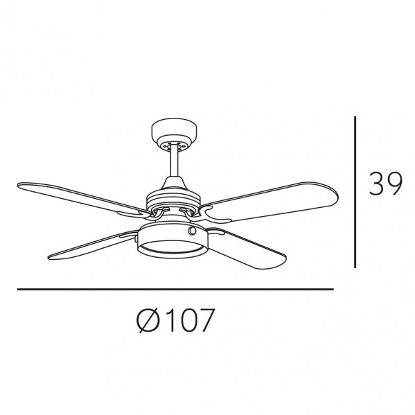 Ventilador de techo Bornan 16W, instalación en techo, Fabrilamp