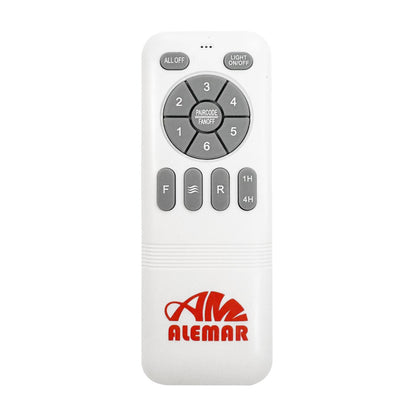 Ventilador BRIBÓN con palas recogidas, funcionando como lámpara de techo discreta