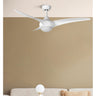 Ventilador de techo CANEA 24W DC 6 velocidades con luz LED de Fabrilamp, modelo blanco 134 cm