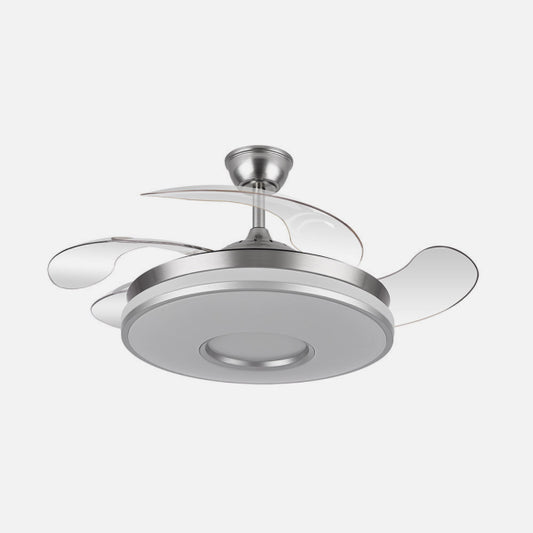 Ventilador de Techo con Luz LED Dani 106 cm Níquel Fabrilamp - Vista frontal principal en fondo blanco | LuzGurú