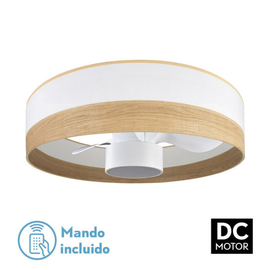 Ventilador de Techo con Luz Olga 70 cm Blanco y Madera Clara Fabrilamp - vista principal | Fabrilamp / Abrila