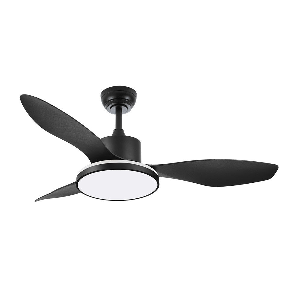 Ventilador Mandala fabricado en metal negro con aspas de ABS