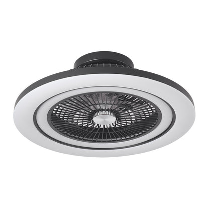 Moderno ventilador negro con luz RGB ideal para salón
