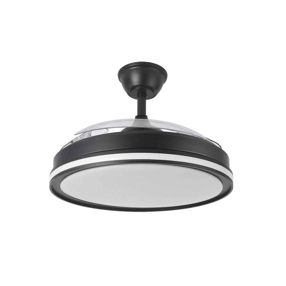 Elegante ventilador con aspas retráctiles ideal para salón