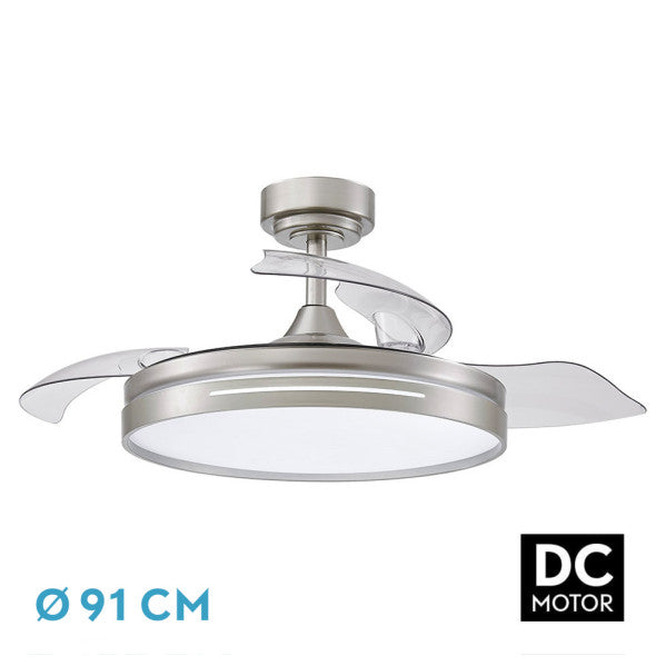 Ventilador DC Níquel 48W | Fabrilamp / Abrila Micenas | 91cm | Ref: 186099003 | LUZGURU